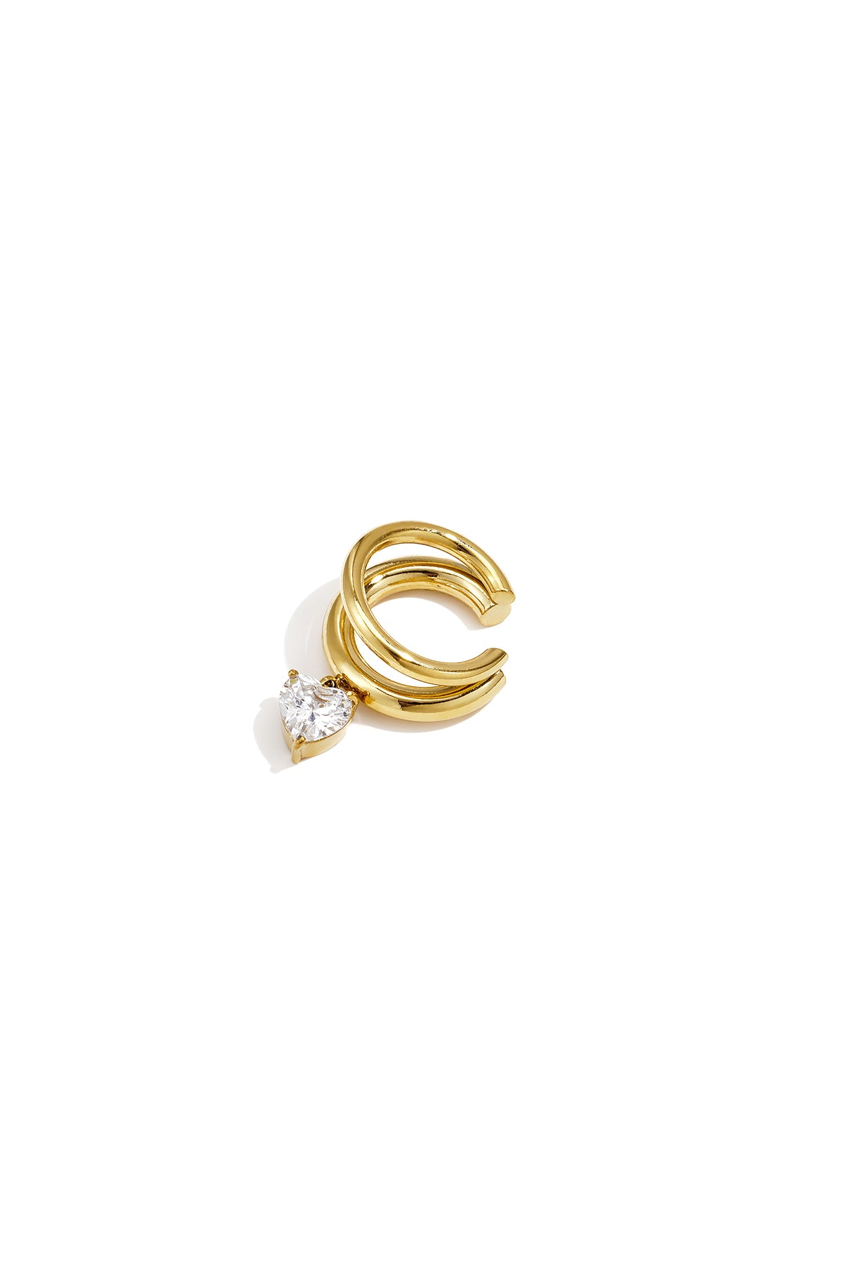 Roestvrijstalen oormanchetten met hartje, eenvoudige dagelijkse sieraden uit de Simple Series voor dames.