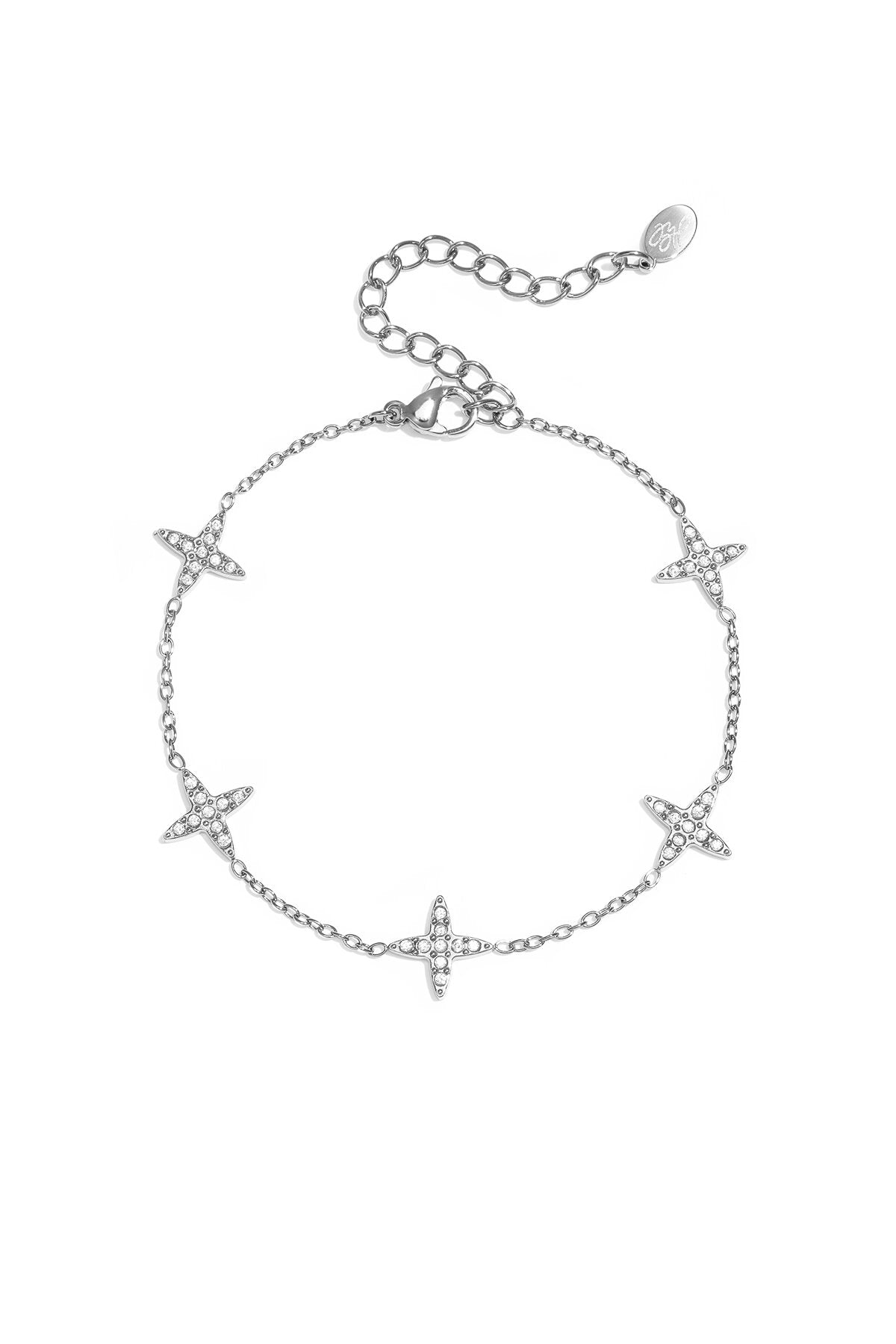 Armband met klavermotief en belegde klavers