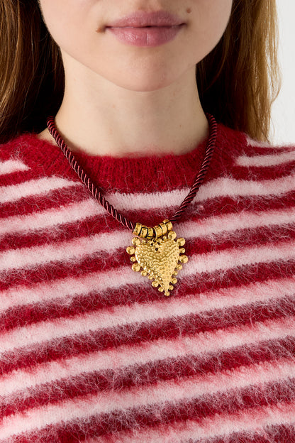 Gevlochten roestvrijstalen ketting met hartje, eenvoudige dagelijkse serie, dames sieraden