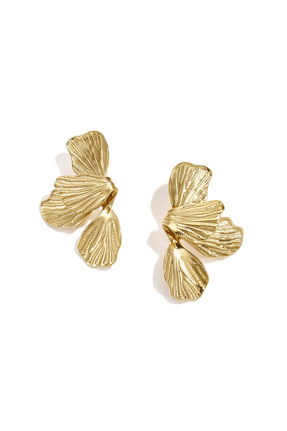Roestvrijstalen hangende oorbellen met bloemmotief, eenvoudige dagelijkse sieraden uit de Simple-serie voor dames.