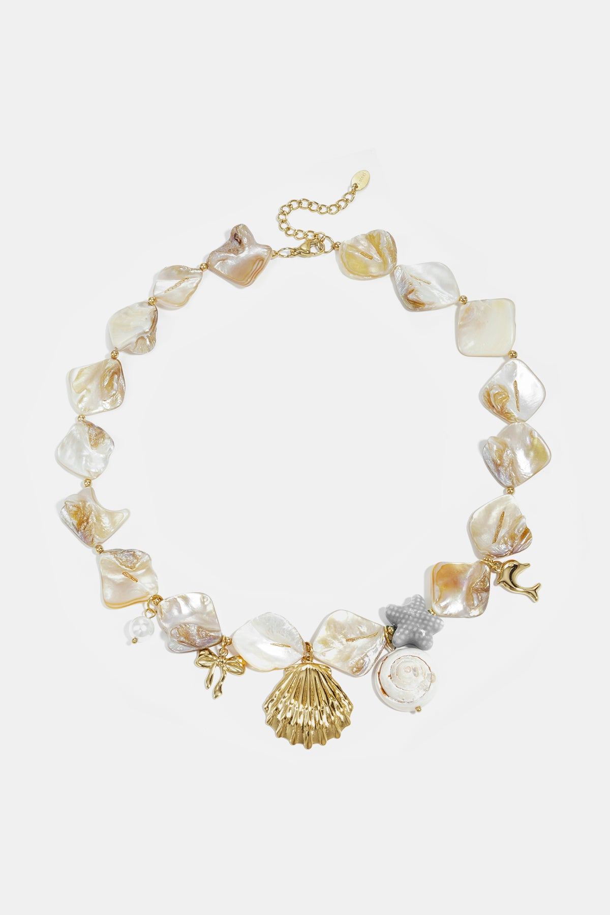 Ketting met kralen van zeeschelpen, schelpen, vakantie/strand, etnische serie, damessieraden