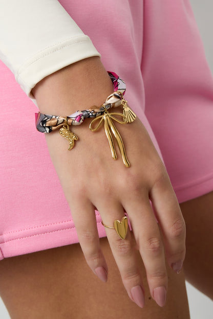 Armbanden met bedel van roestvrij staal met strik, casual, dagelijks, eenvoudig, serie, damessieraden