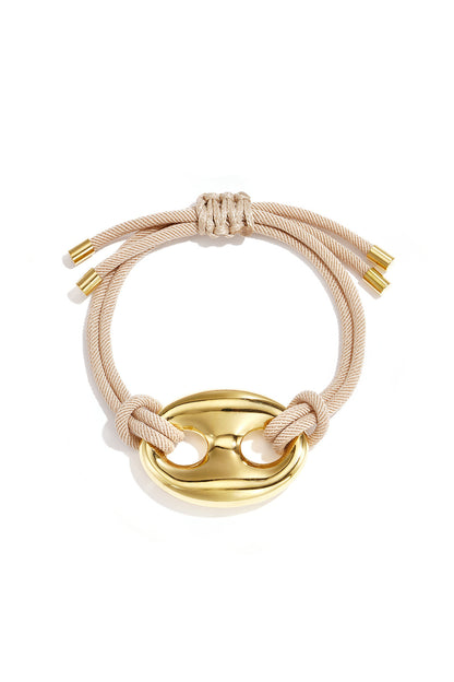 Satijnkoord armband met knop detail