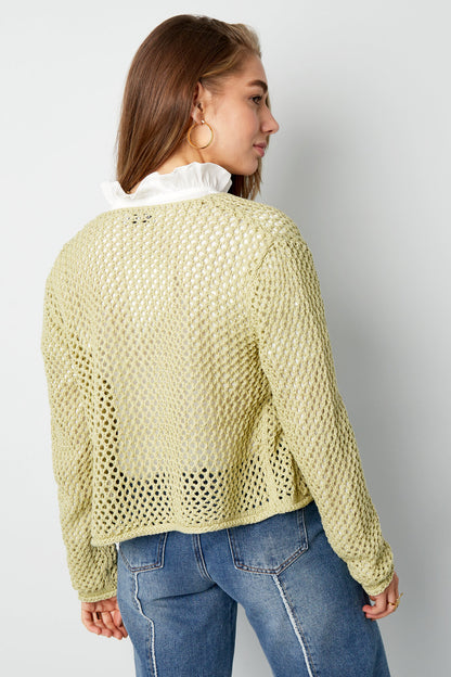 Gebreide Polyester Vrouwen Cardigan Open Voorkant Haakpatroon