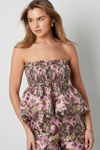 Elegant Sleeveless Top in Pink and Champagne