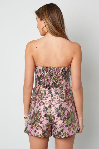 Elegant Sleeveless Top in Pink & Champagne