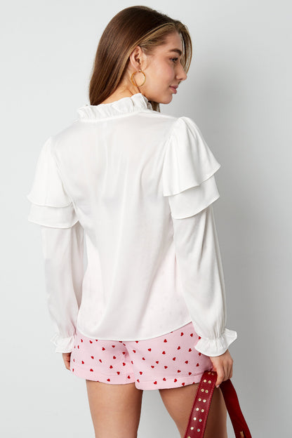 Stylish Polyester Long Sleeve Top in Blue, White & Black