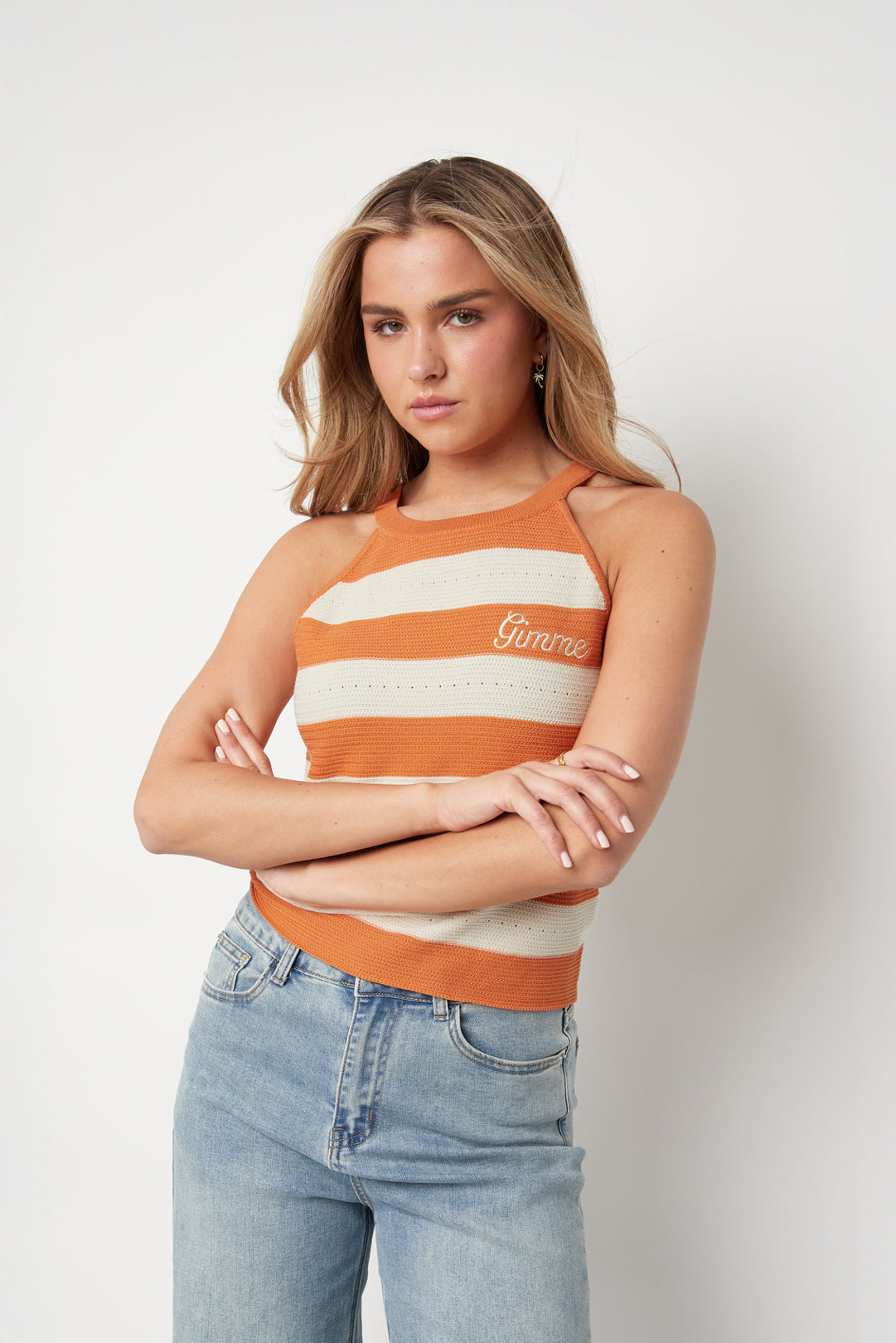 Gebreid vest van katoen met strepen, casual, lente/zomer, geen kleding