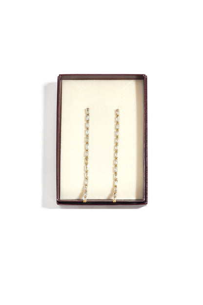 Oorbellen met hangertjes van roestvrij staal en ketting, Simple Daily Simple Series, damessieraden