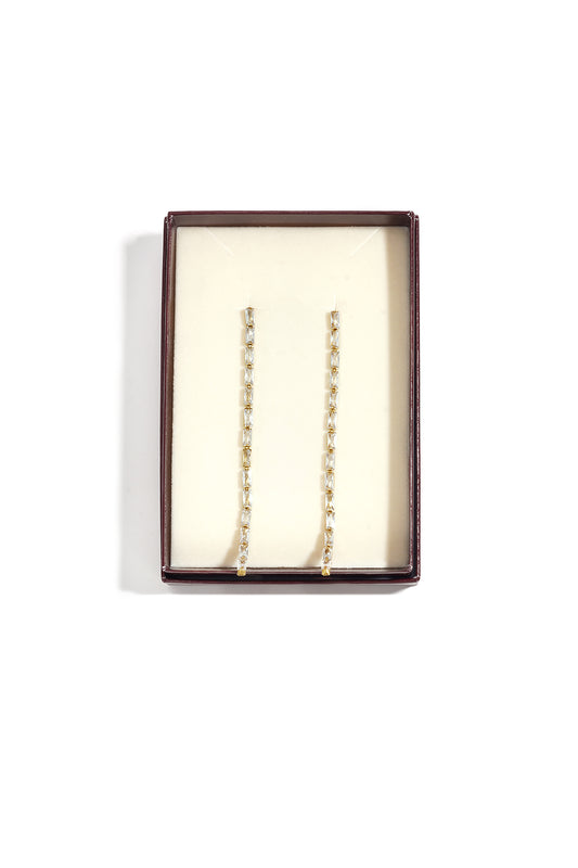 Oorbellen met hangertjes van roestvrij staal en ketting, Simple Daily Simple Series, damessieraden