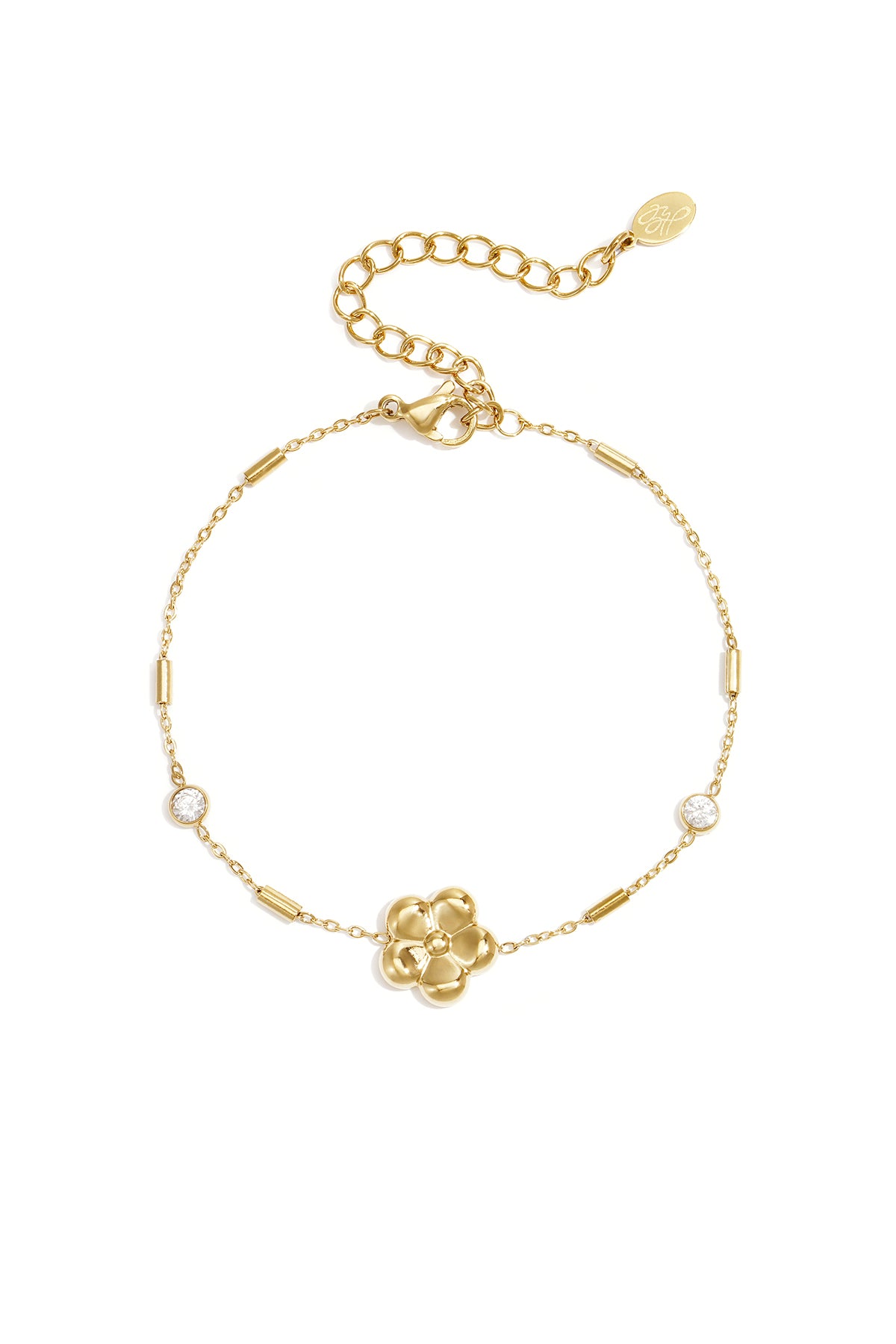 Roestvrijstalen bedelarmbanden met bloemmotief, eenvoudige dagelijkse sieradenserie voor dames.