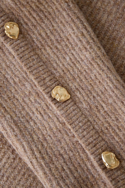 Gebreide Polyestervezel Vrouwen Trui Met Schildkraag Casual Effen Kleur