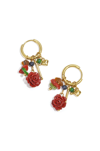 Oorbellen van roestvrij staal met bloemenmotief, casual, dagelijks, eenvoudig, serie, damessieraden