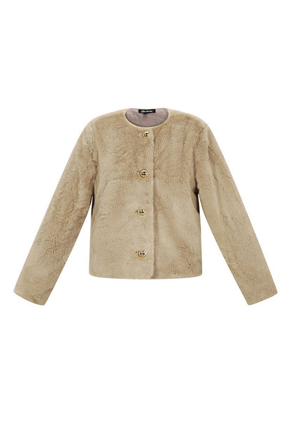 Woven Polyester Fiber Vrouwen Jas Elegant Solid Color Fall/Winter