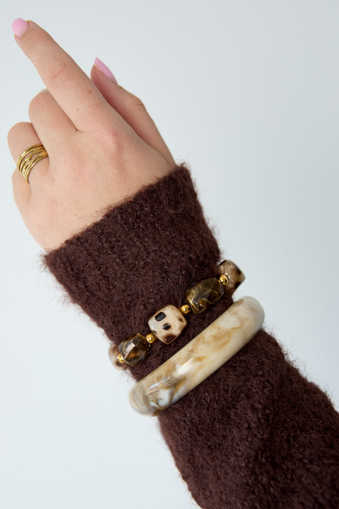 Acryl kralenarmbanden met onregelmatige vorm, eenvoudige, alledaagse serie, damessieraden