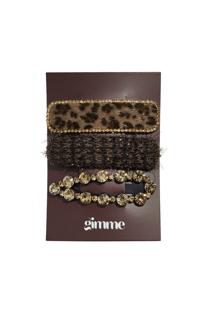Haarclips met luipaardprint, dagelijkse accessoires van mohair