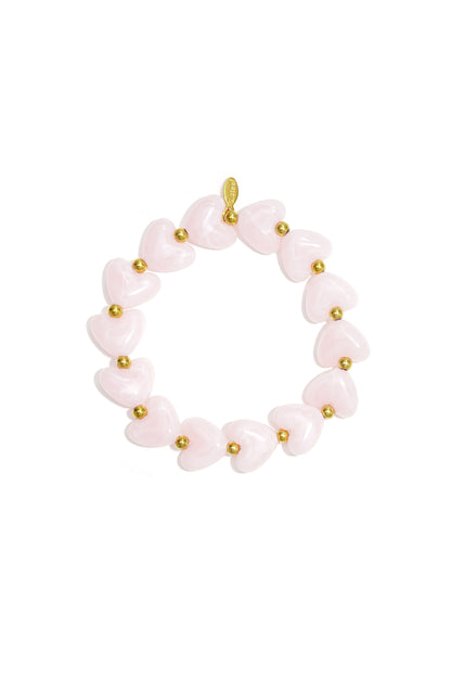 Elastieken hartjes kralenarmband