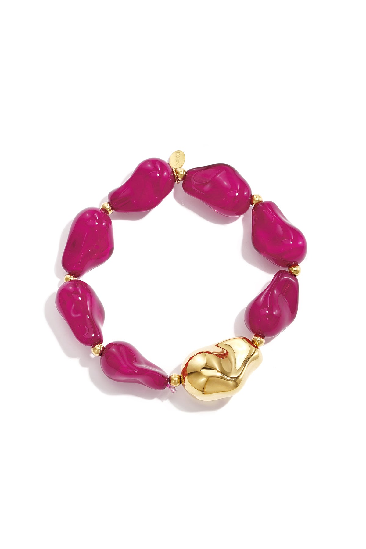 Roestvrijstalen kralenarmbanden met onregelmatige vorm, casual, alledaagse, eenvoudige serie, damessieraden