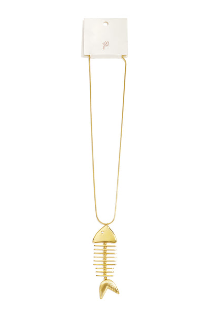 Lange roestvrijstalen kettingen met vismotief, eenvoudige dagelijkse sieraden uit de Simple Series voor dames.