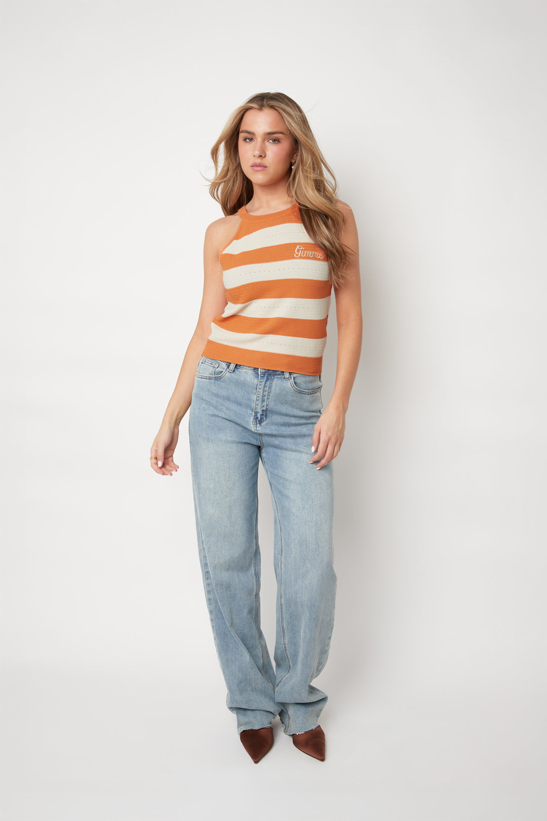 Gebreid vest van katoen met strepen, casual, lente/zomer, geen kleding
