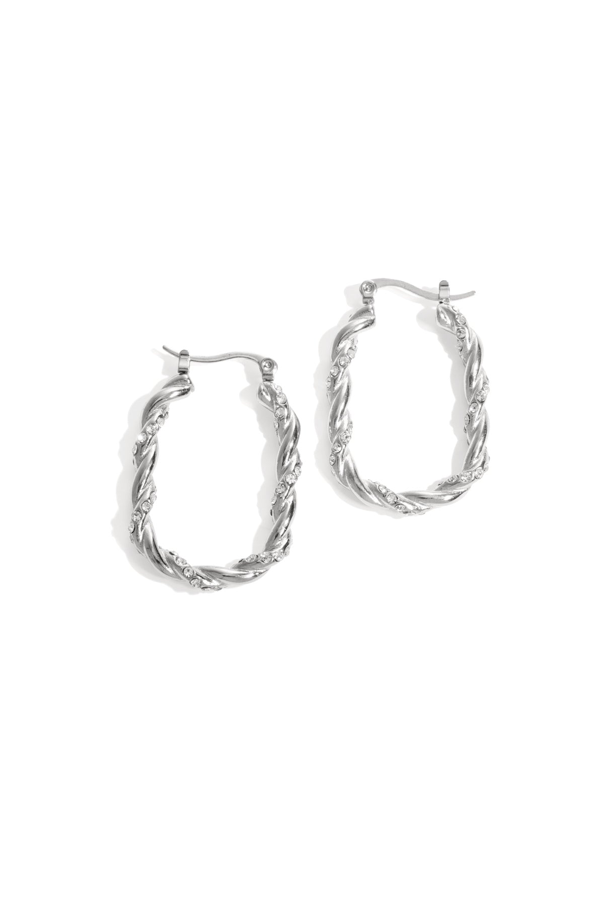 Twisted Sparkle Hoop oorbellen