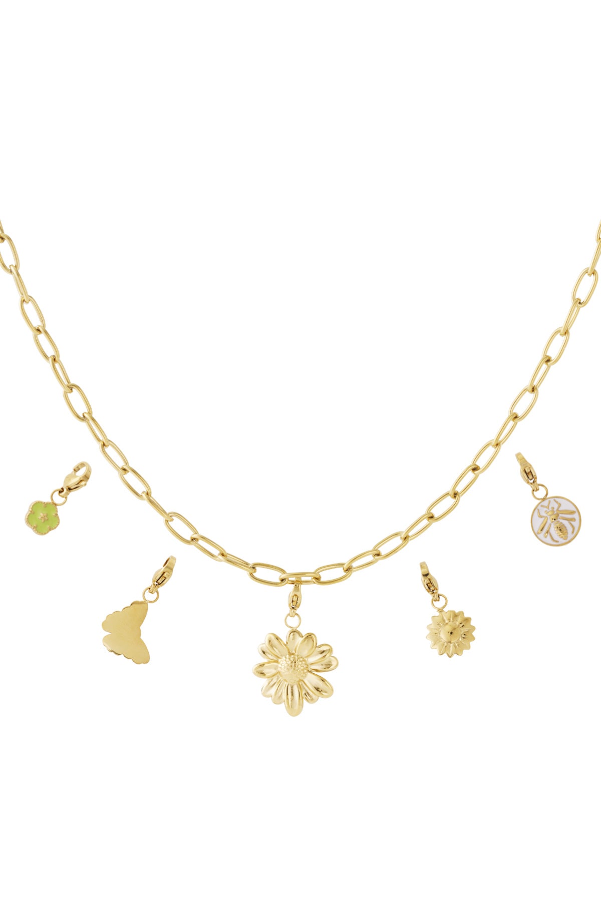 Gedetailleerde bloemen DIY ketting