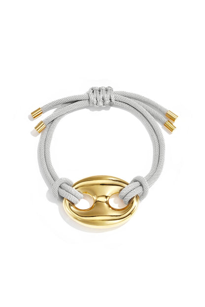 Satijnkoord armband met knop detail