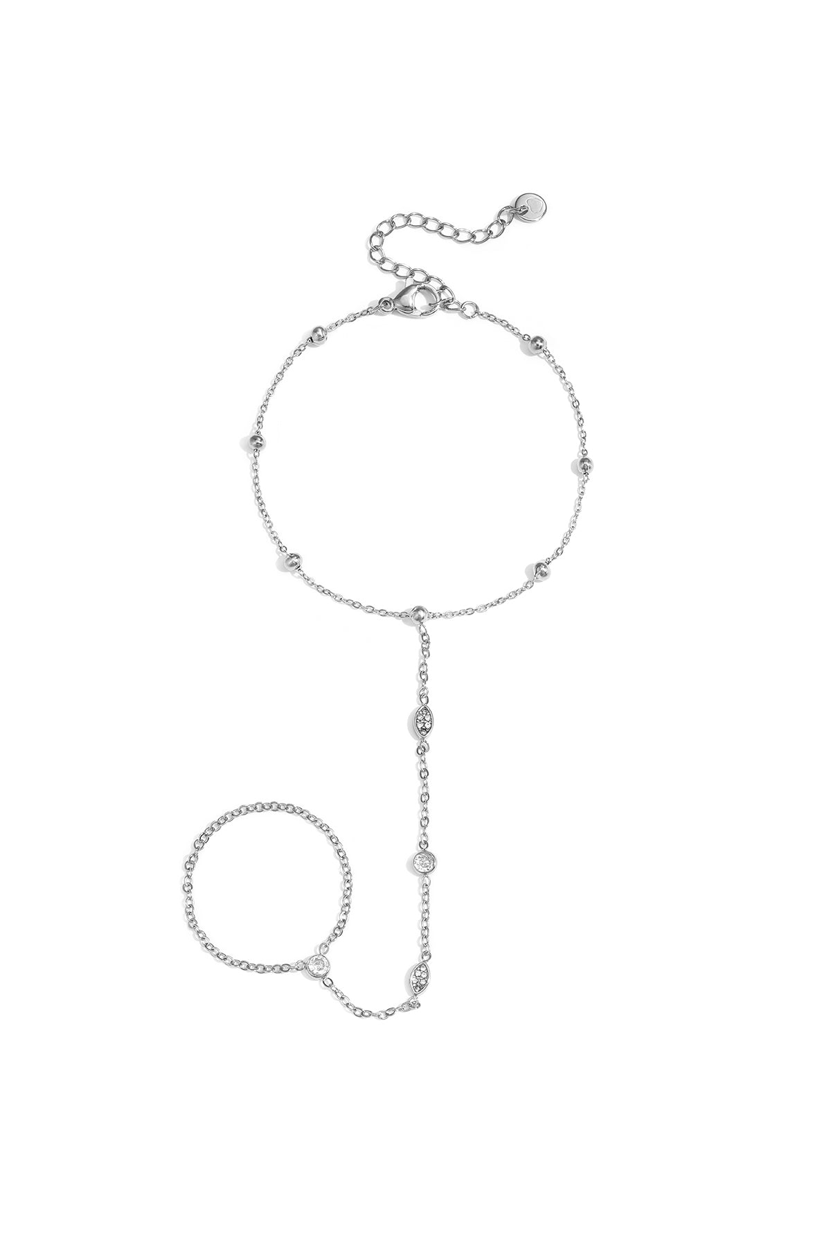 Handchain met ovale en ronde steentjes