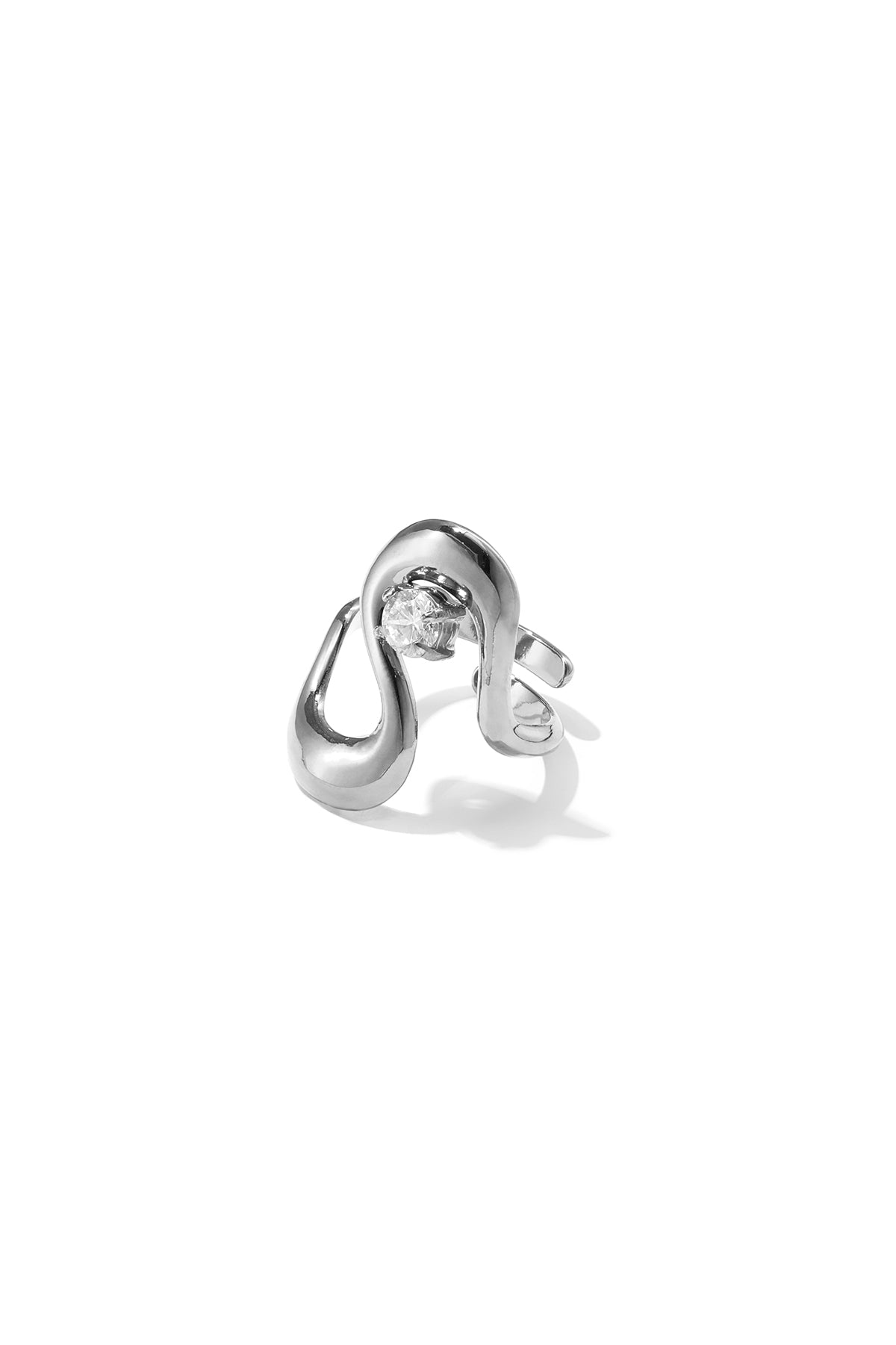 Verstelbare statement ring met zirkonia steen