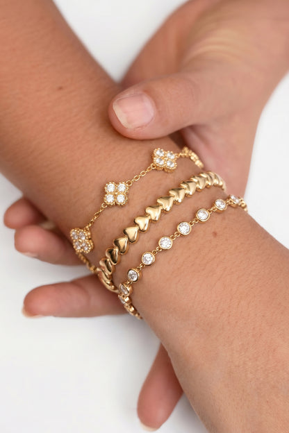 Armband met ronde zirkonia steentjes