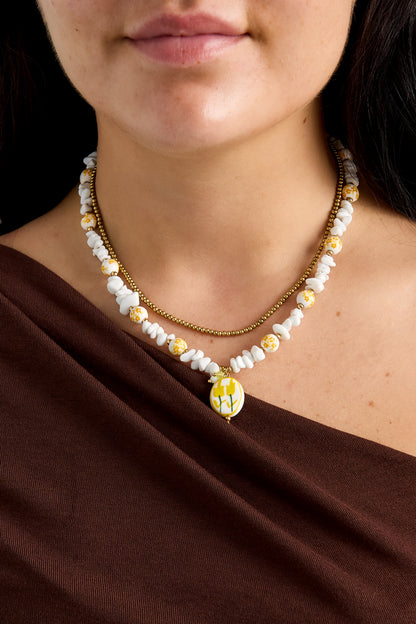 Keramische kralenkettingen met bloemenmotief, vakantie-/strandthema, romantische serie voor dames.