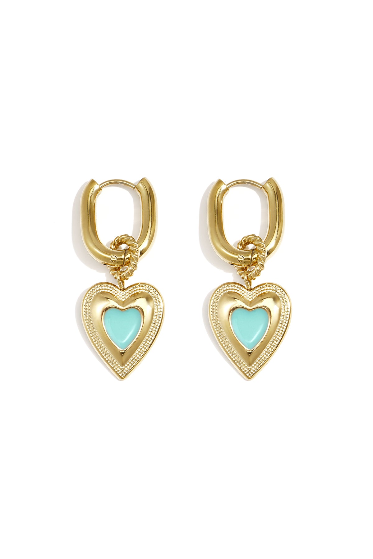 Oorbellen met gekleurde hart charm