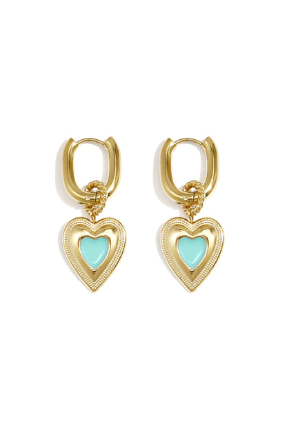 Oorbellen met gekleurde hart charm