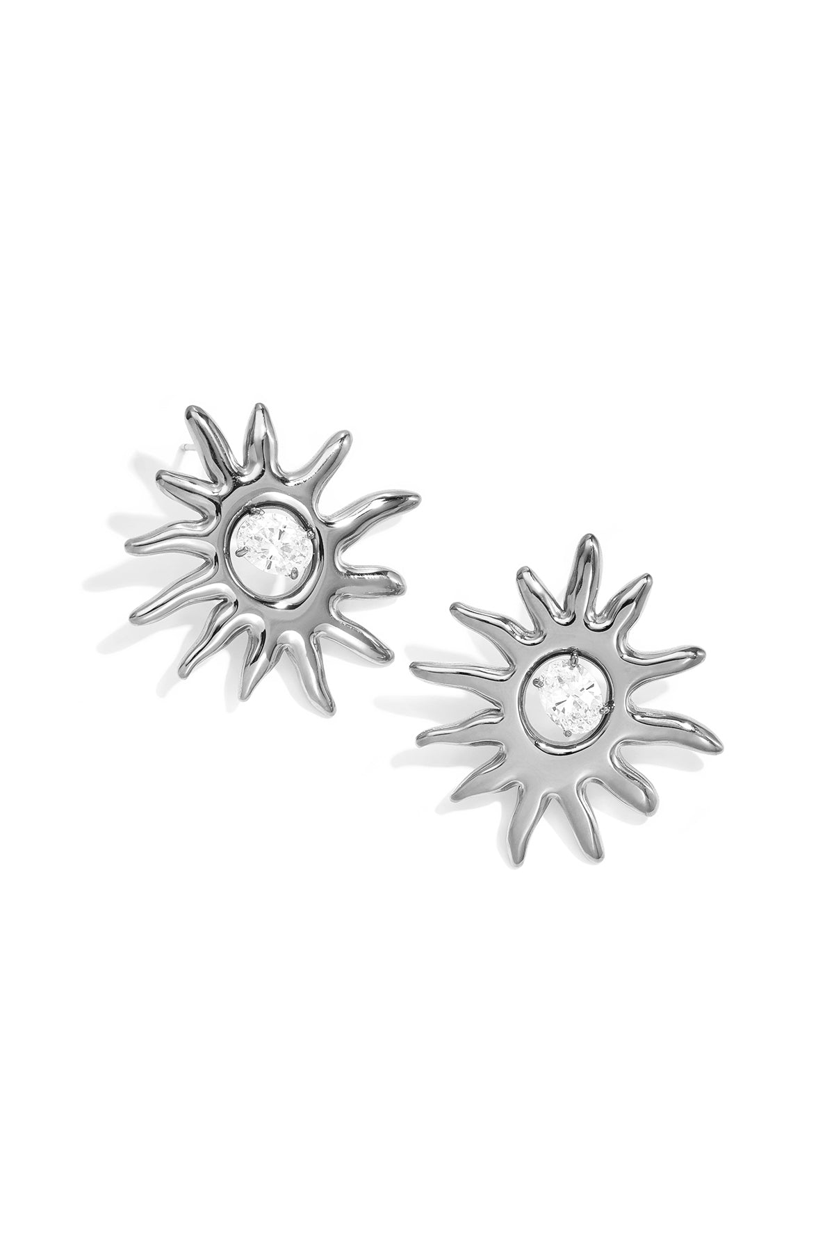 Roestvrijstalen oorknopjes met onregelmatige vorm, eenvoudige, alledaagse serie, dames sieraden