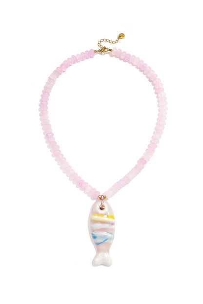 Keramische kralenkettingen met vismotief, vakantie-/strandthema, romantische serie voor dames.