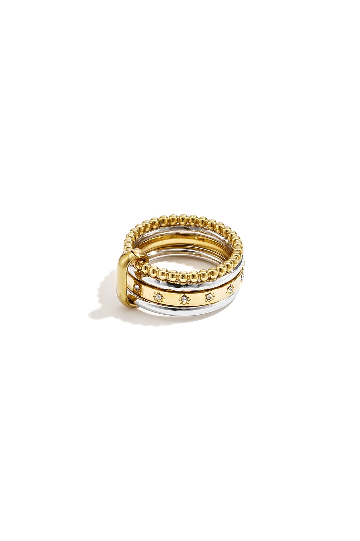 Minimalistische ringen van roestvrij staal, Circle Simple Daily Simple-serie, damessieraden.