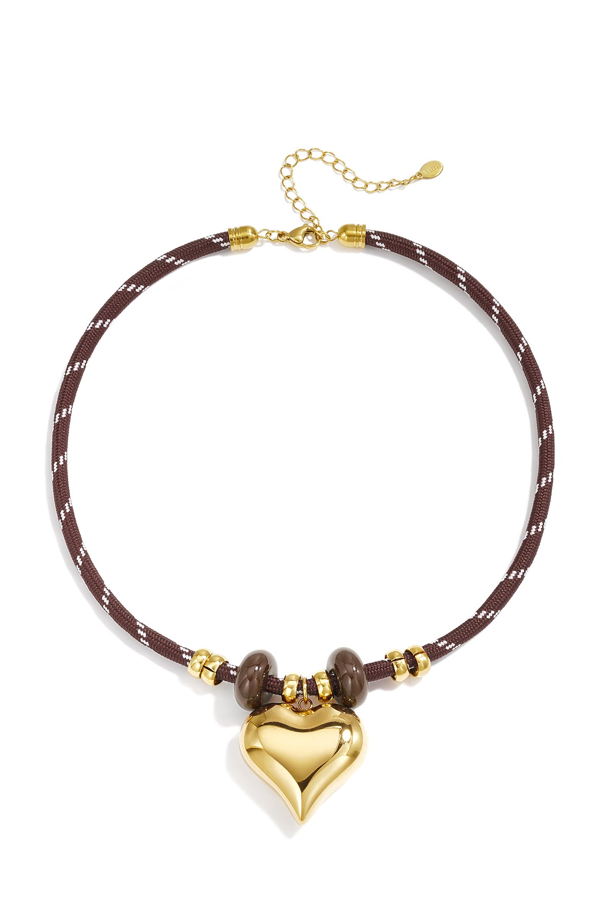 Gevlochten roestvrijstalen ketting met hartje, eenvoudige dagelijkse serie, dames sieraden