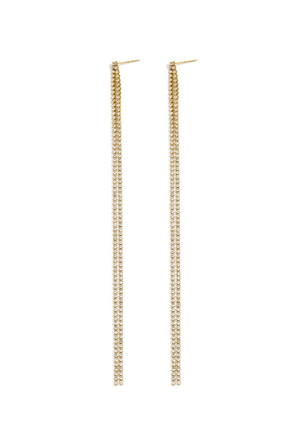 Oorbellen met hangertjes van roestvrij staal en ketting, Simple Daily Simple Series, damessieraden