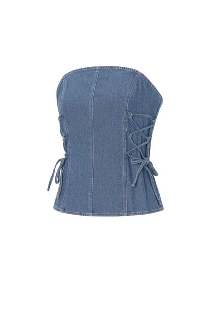 Elegant Blue Denim Top for Spring/Summer