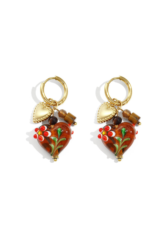 Oorbellen van roestvrij staal met hartjes, casual, dagelijks, eenvoudig, serie, damessieraden