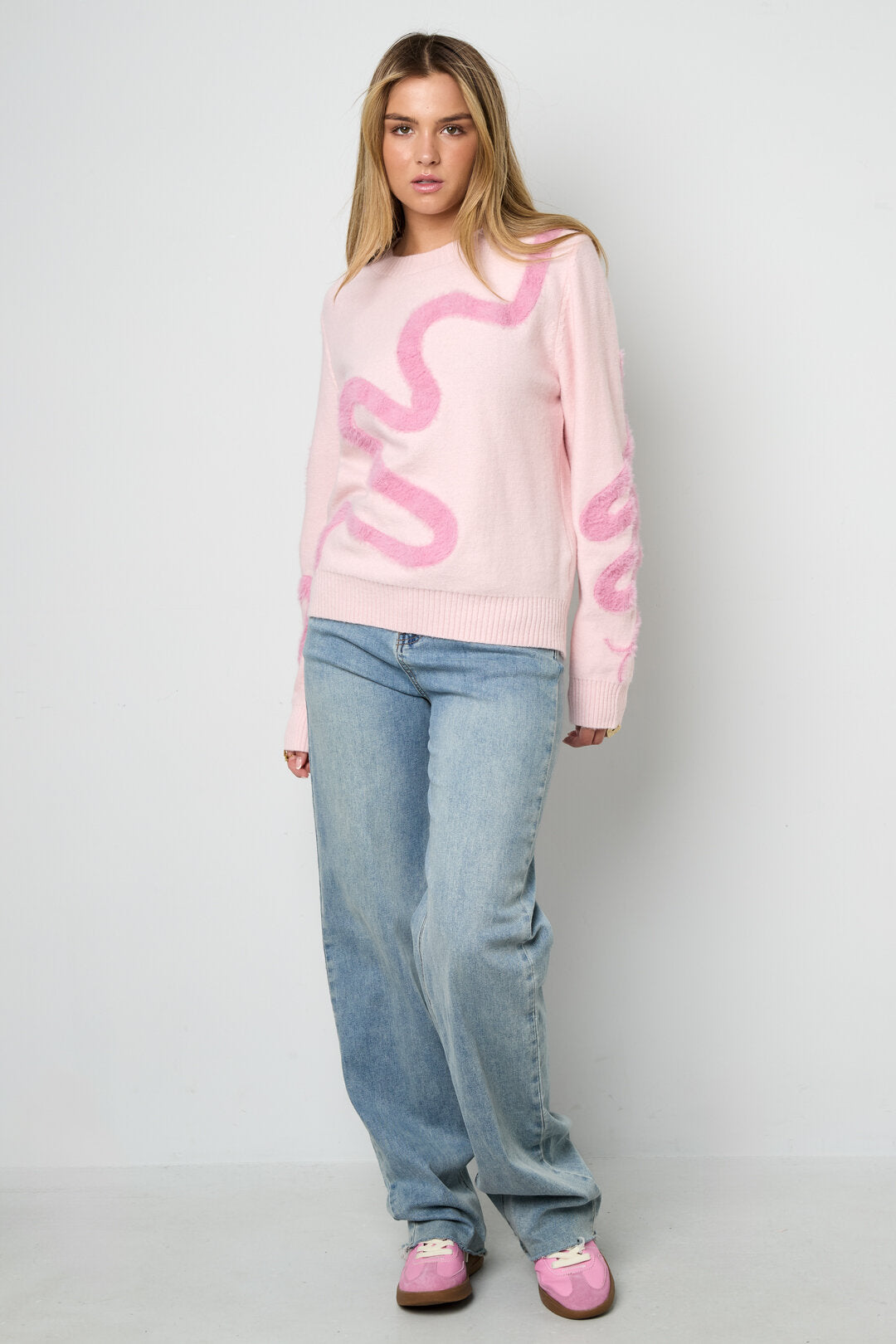 Gebreide Polyestervezel Vrouwen Truien Casual Kleurcontrast