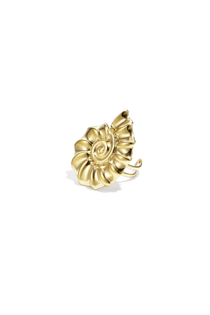 Opvallende ringen van roestvrij staal met schelpmotief, casual, vakantie-/strandstijl, eenvoudige serie damessieraden