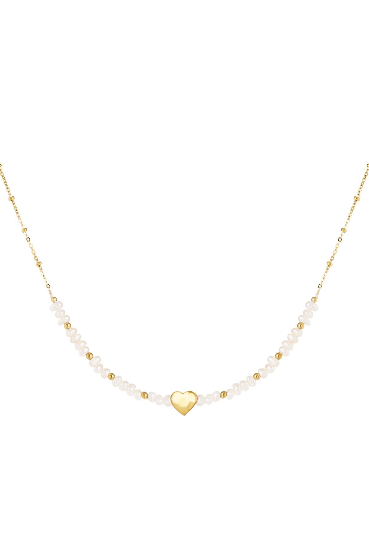 Ketting mooie parel Goud kleur Stainless Steel