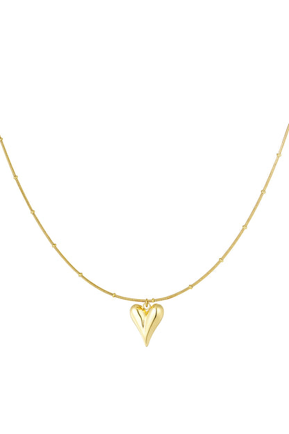 Bolletje ketting met iconisch hart medium