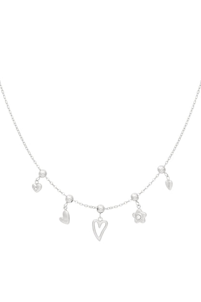 bedelketting bloemen en hartjes
