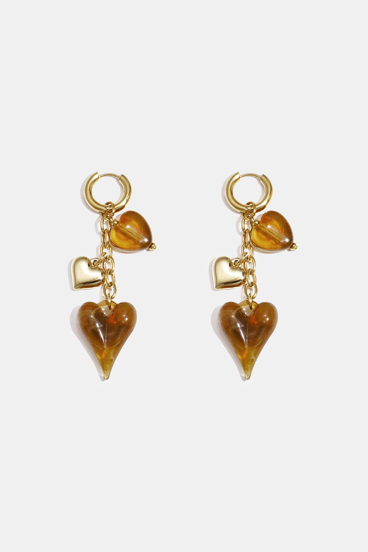 Oorbellen van roestvrij staal met hartjesmotief, casual, dagelijks en romantisch, dames sieraden