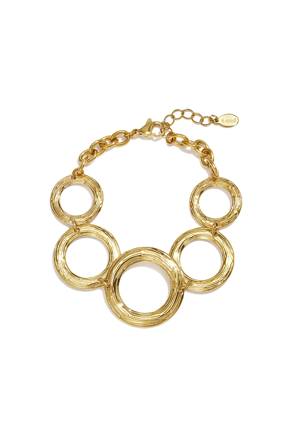 Roestvrijstalen schakelarmbanden Circle Daily Simple Series Damessieraden