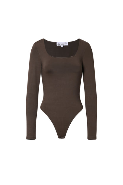 Gebreide Nylon Shapewear Bodysuit Basis Solide Kleur