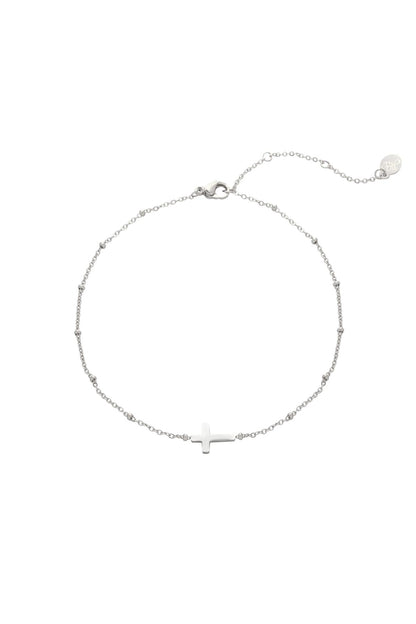 Enkelbandje Classic Cross Zilver Stainless Steel