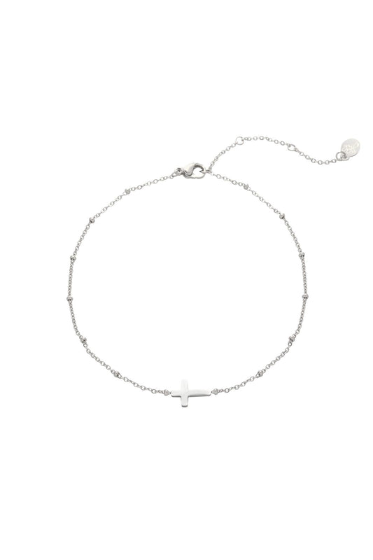 Enkelbandje Classic Cross Zilver Stainless Steel